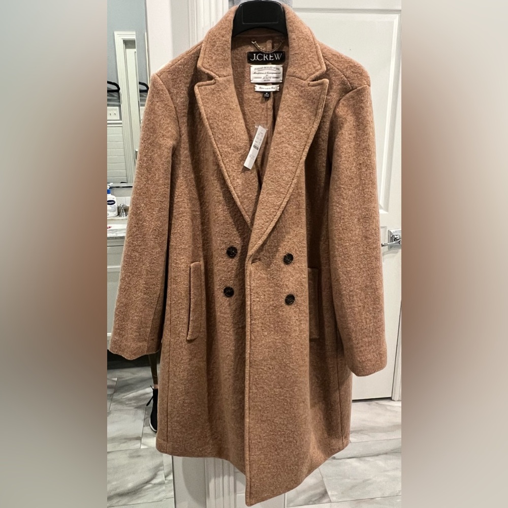J. Crew Women’s Daphne Topcoat Heather Camel Italian boiled wool
